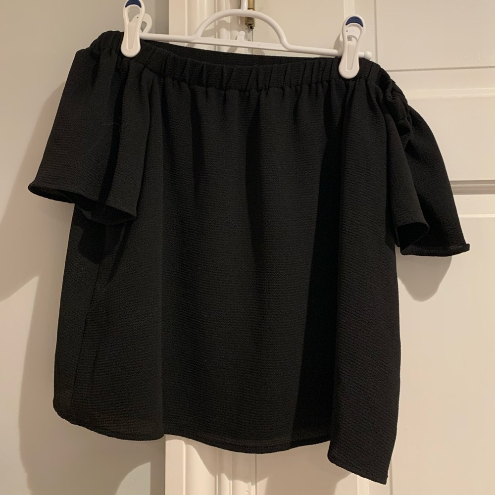 Black off the shoulder top